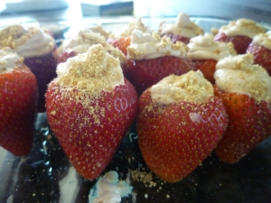 Cheesecake Stuffed Strawberries Close-up